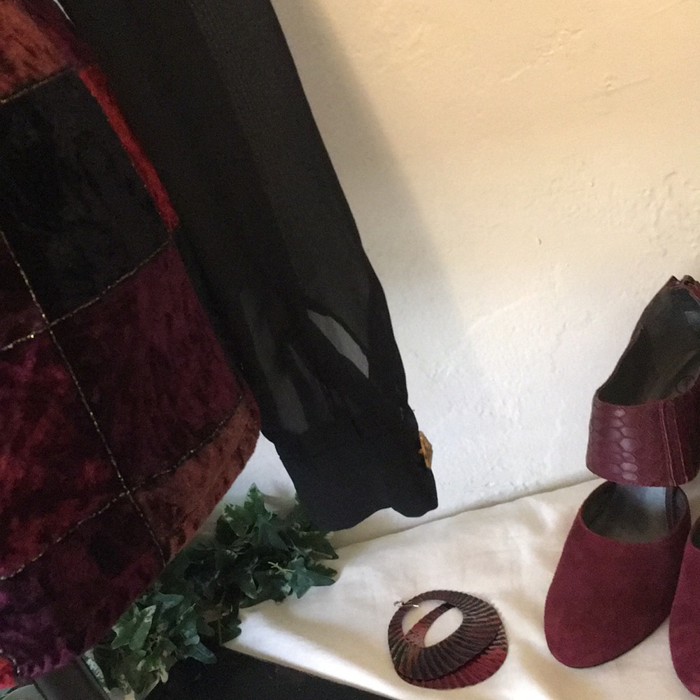 Bfa Classics Patchwork Sheer Sleeve Blouse - image 2